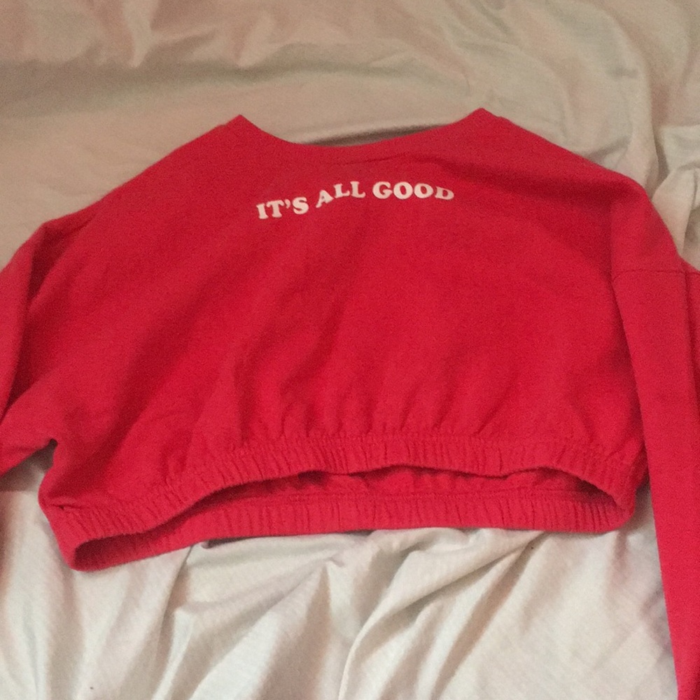 red extremely cropped shirt